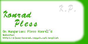 konrad pless business card